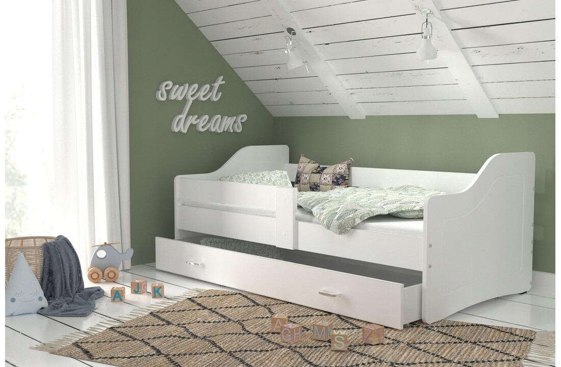 Kinderbed met lade 200x80 wit MDF/grenenhout luxe