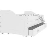 Kinderbed wit 80x200 - Luxe met lade & matras - MDF
