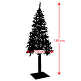 Kerstboom dennenboom met besjes 180 cm groen PVC met jute voet