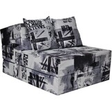 Opklapbed camping: Luxe 200x70x15cm Slaapmatras met Kussens (Wit/Zwart Foam)