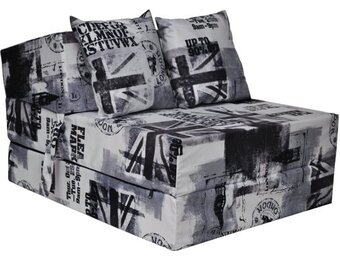 Opklapbed camping: Luxe 200x70x15cm Slaapmatras met Kussens (Wit/Zwart Foam)