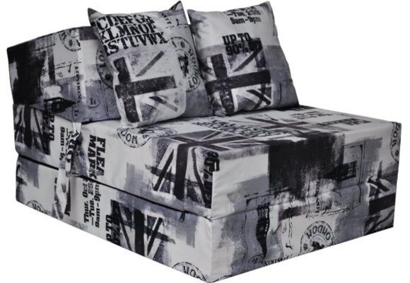 Opklapbed camping: Luxe 200x70x15cm Slaapmatras met Kussens (Wit/Zwart Foam)