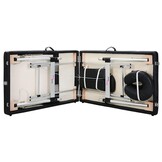 Massagetafel inklapbaar: Zwart Aluminium 185x70cm, 3 secties