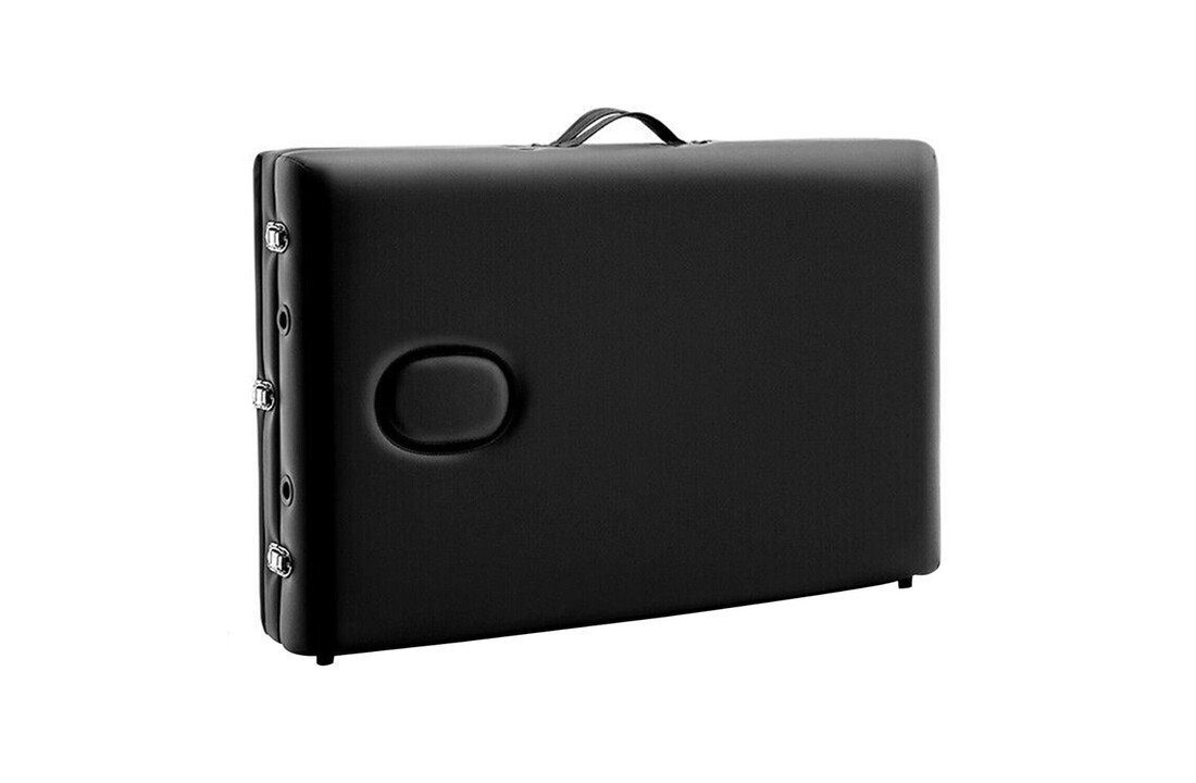 Massagetafel inklapbaar: Zwart Aluminium 185x70cm, 3 secties