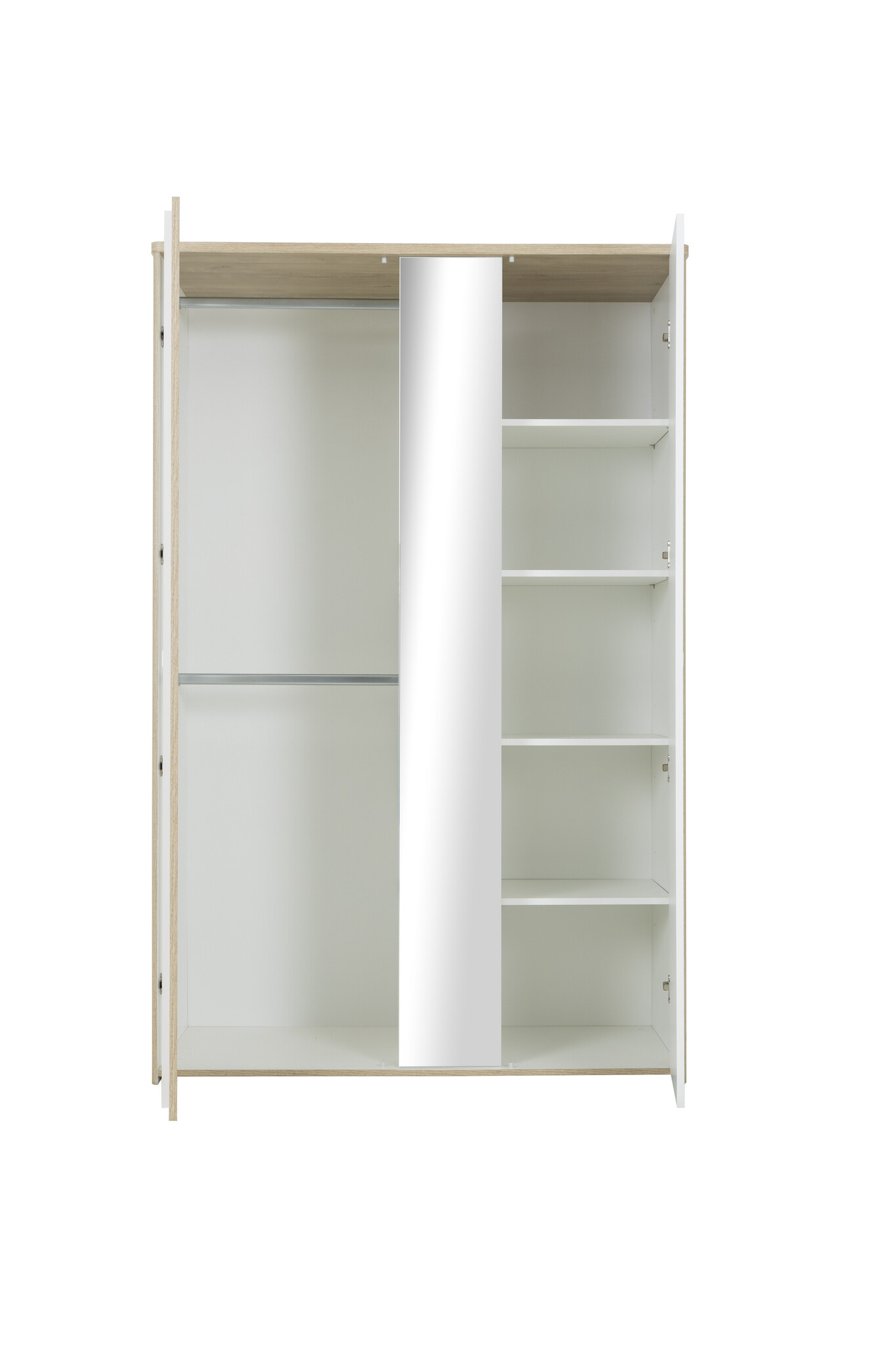 Kledingkast kinderkamer schuifdeuren - 130x60x202cm - Eiken, wit hout