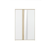 Witte kledingkast spiegel - 130x60x202cm - 2 deuren - Hout