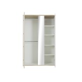 Witte kledingkast spiegel - 130x60x202cm - 2 deuren - Hout