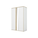 Kinderkamer kast 130cm breed - Wit eikenhout - 2 deuren - 130x60x202cm