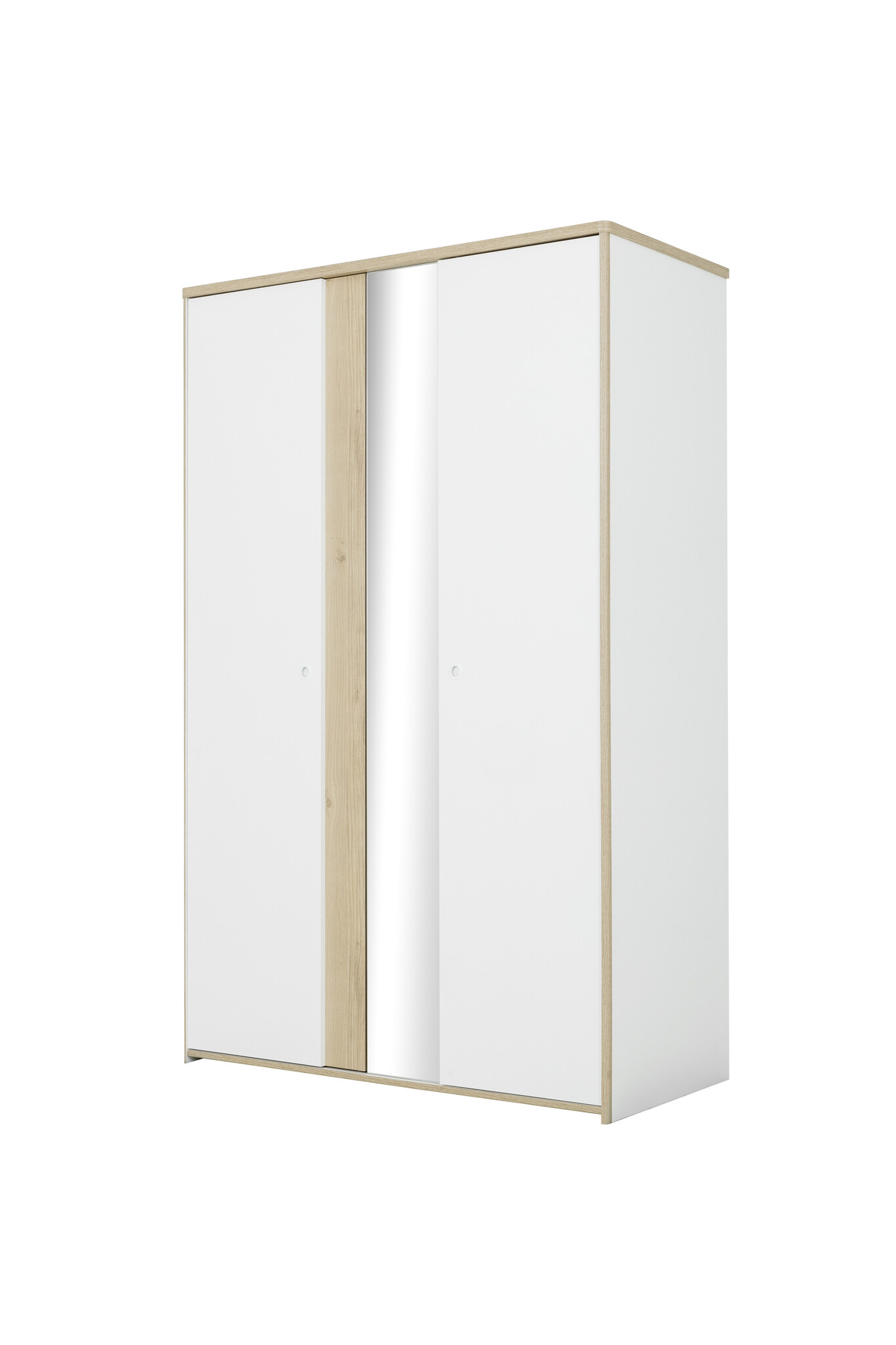 Kinderkamer kast 130cm breed - Wit eikenhout - 2 deuren - 130x60x202cm