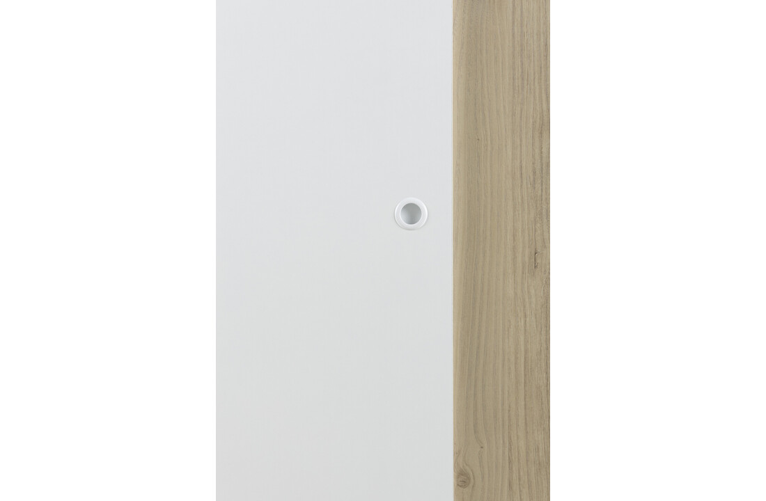 Kinderkamer kast 130cm breed - Wit eikenhout - 2 deuren - 130x60x202cm
