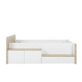 Kajuitbed 90x200 - Eiken Wit Hout - 208x125x80cm