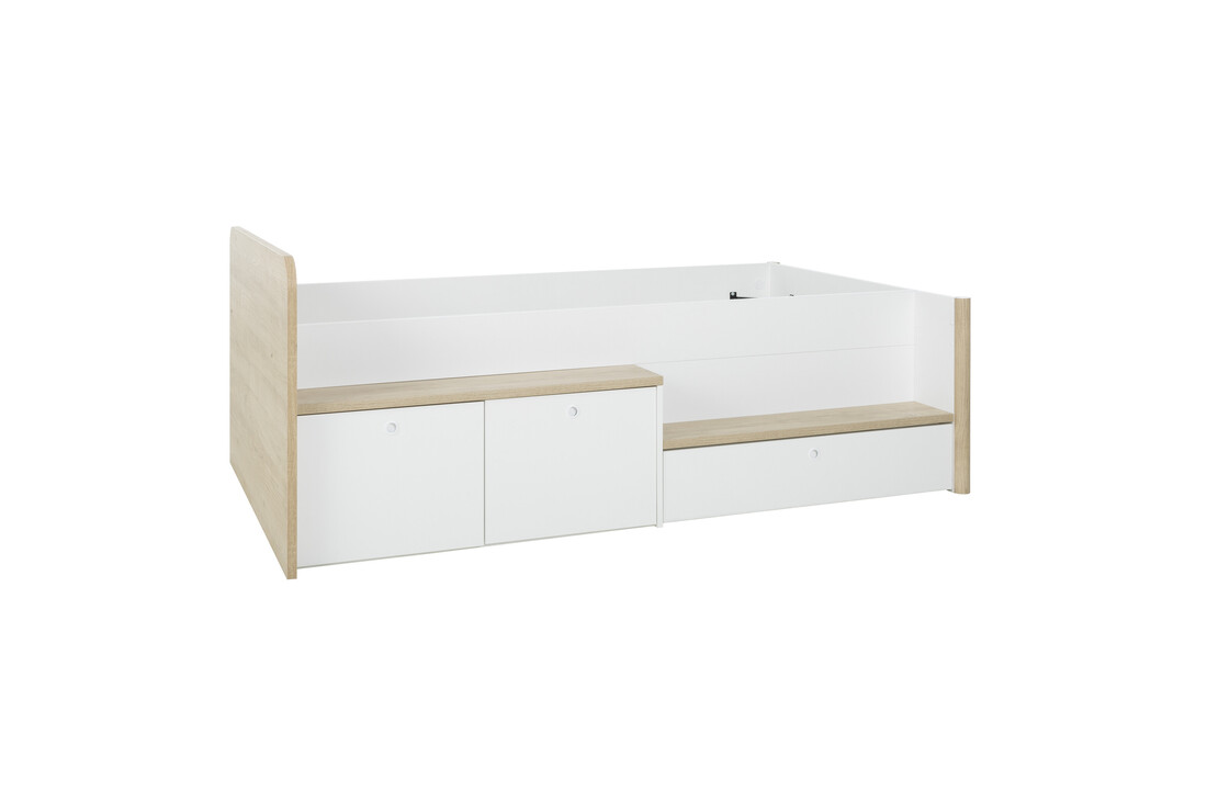 Kajuitbed 90x200 - Eiken Wit Hout - 208x125x80cm