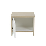 Nachtkastje lade wit eiken 42x36x37 cm | Hout