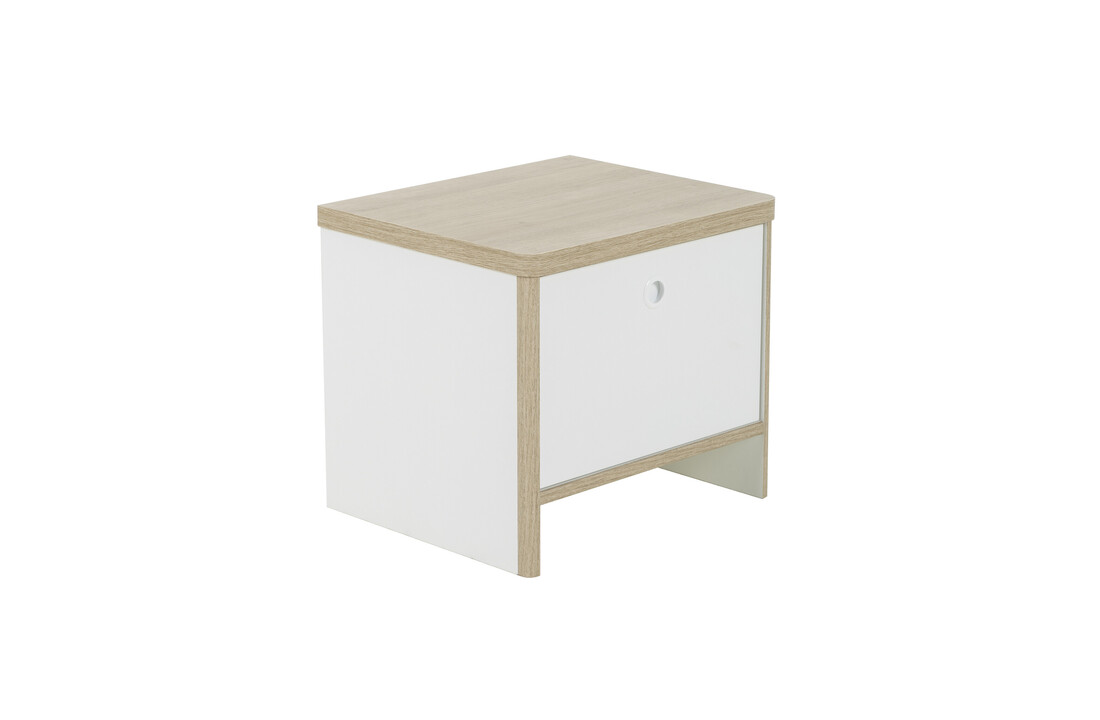 Nachtkastje lade wit eiken 42x36x37 cm | Hout