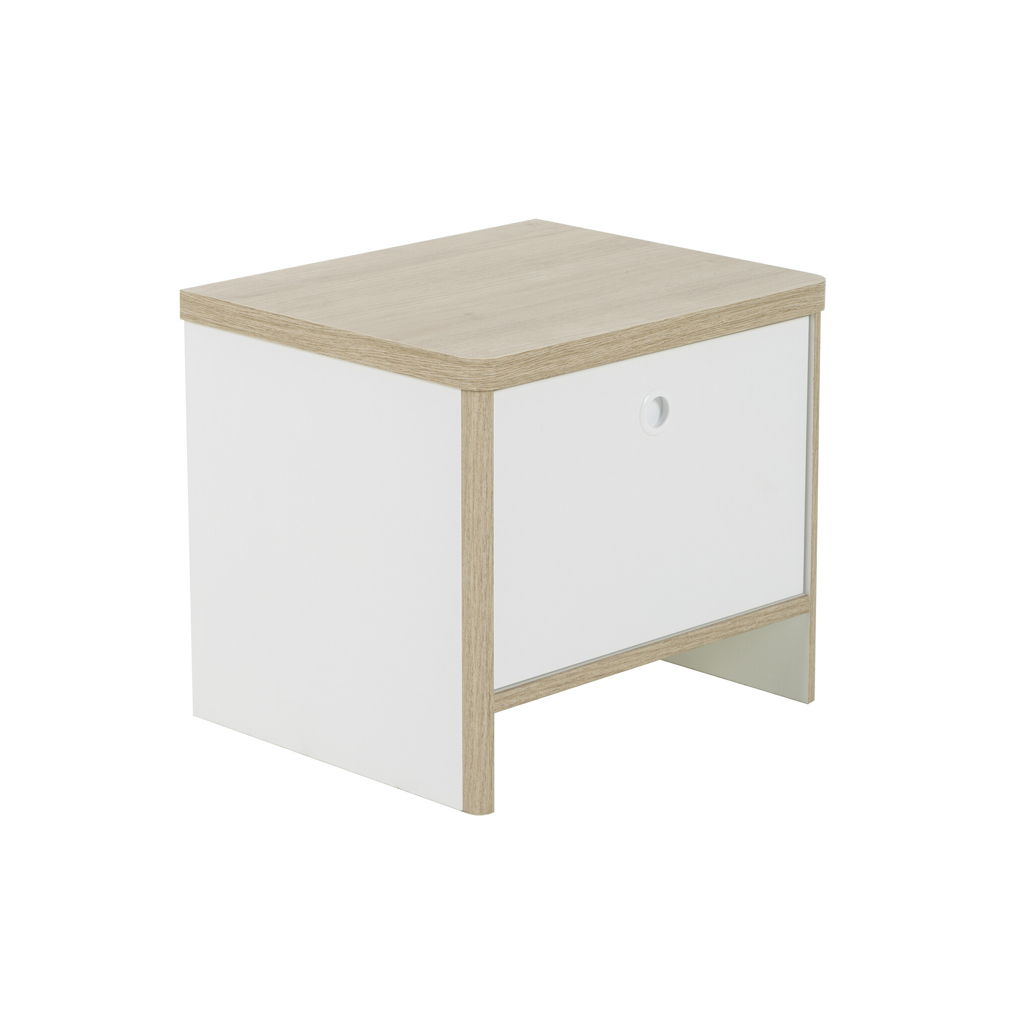 Nachtkastje lade wit eiken 42x36x37 cm | Hout