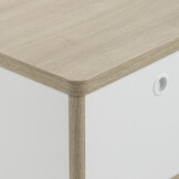 Wit nachtkastje modern - Eiken, wit - 42x36x37 cm - Hout