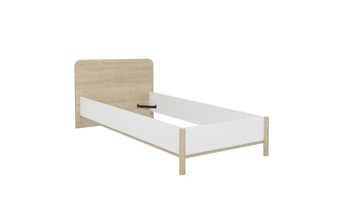 Twijfelaar bed 120x200 cm - Eiken Wit Hout - Comfortabel & Stijlvol