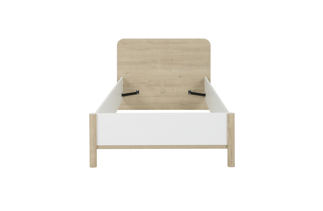 Tienerbed eiken wit 120x200 cm - Stijlvol en stevig bedframe