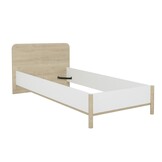 Bed met houten hoofdbord MATIS 120x200 cm eiken wit