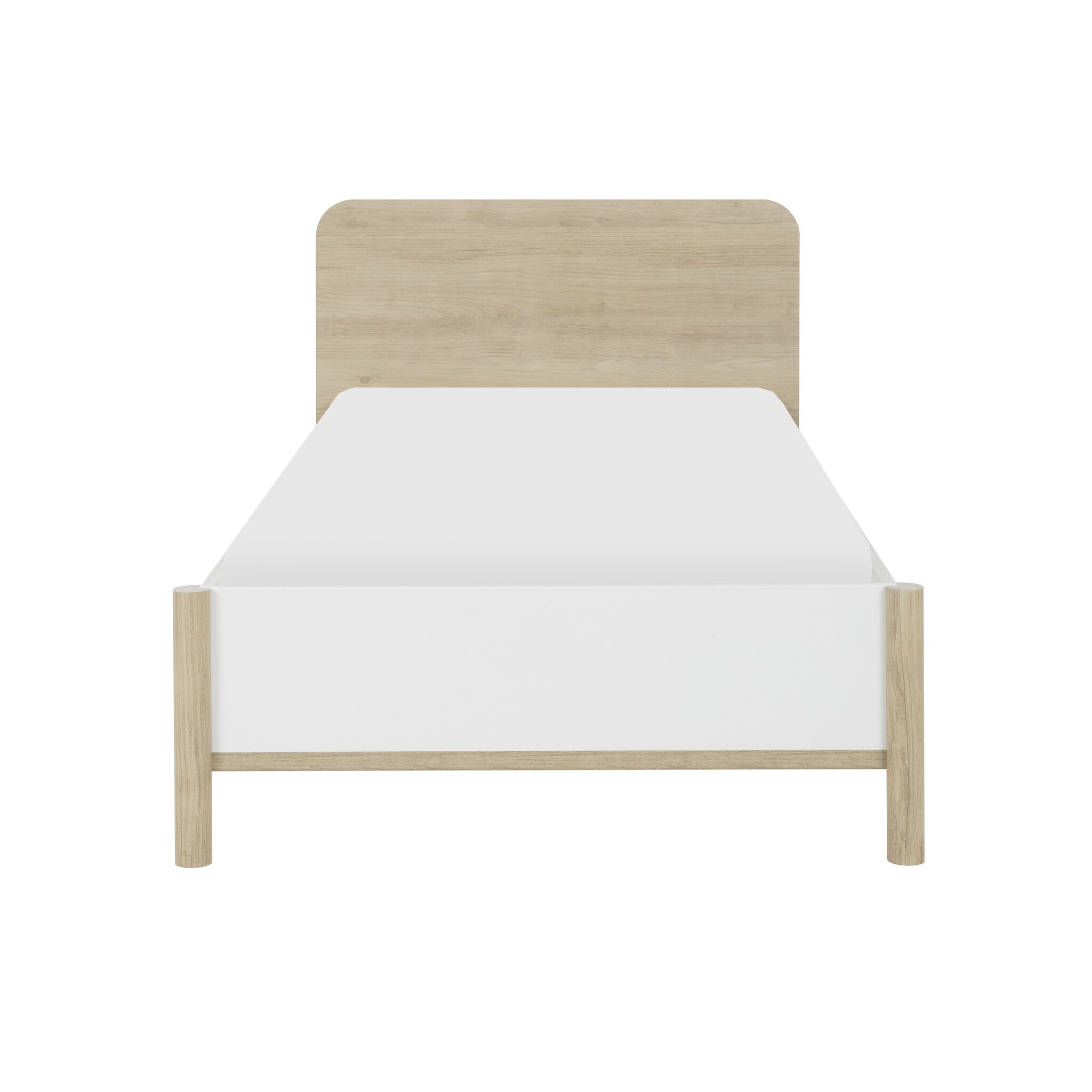 Tienerbed hout eiken wit 90x200cm - MATIS