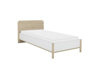 Bed met hoofdbord wit eiken - 90x200 cm - Hout