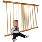 Kinderhekje trapleuning hout, 72-122 cm breed, 100 cm hoog, naturel