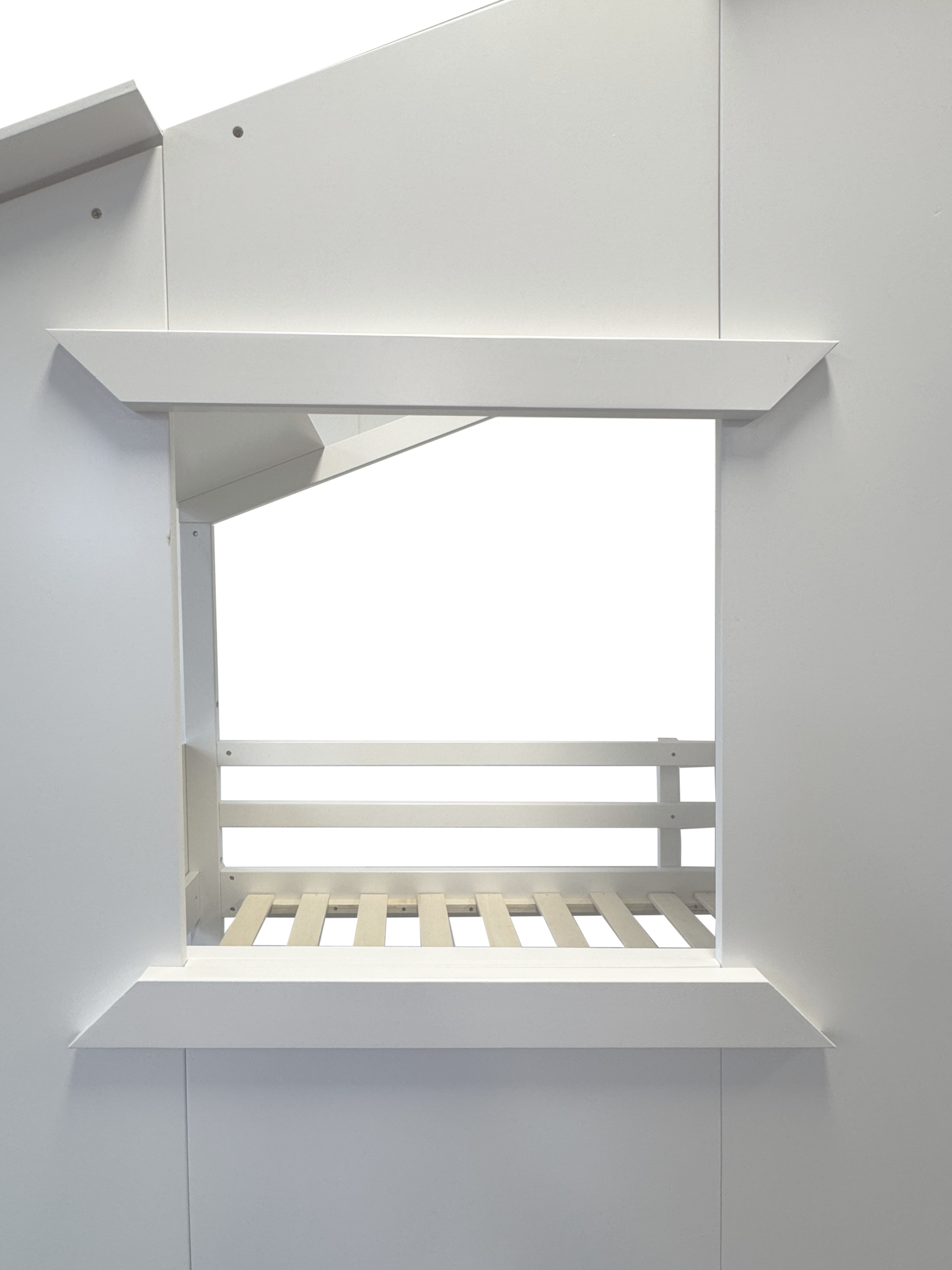 Bedhuisje kind stapelbed met glijbaan 90x200 wit grenenhout/MDF