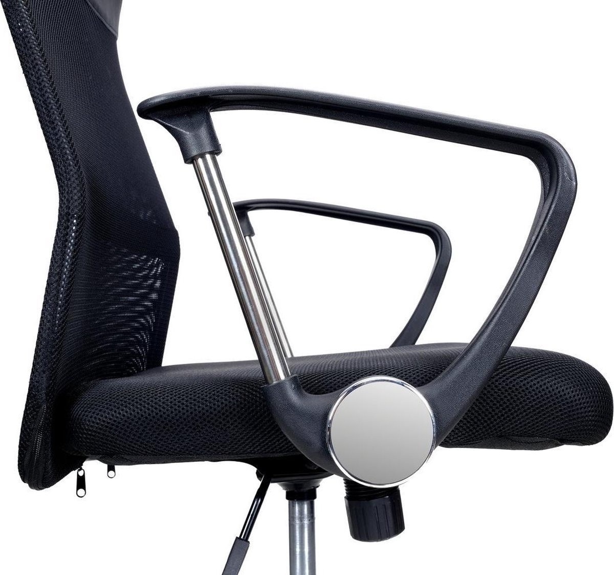 Bureaustoel mesh zwart, verstelbaar, lumbale ondersteuning, 120kg
