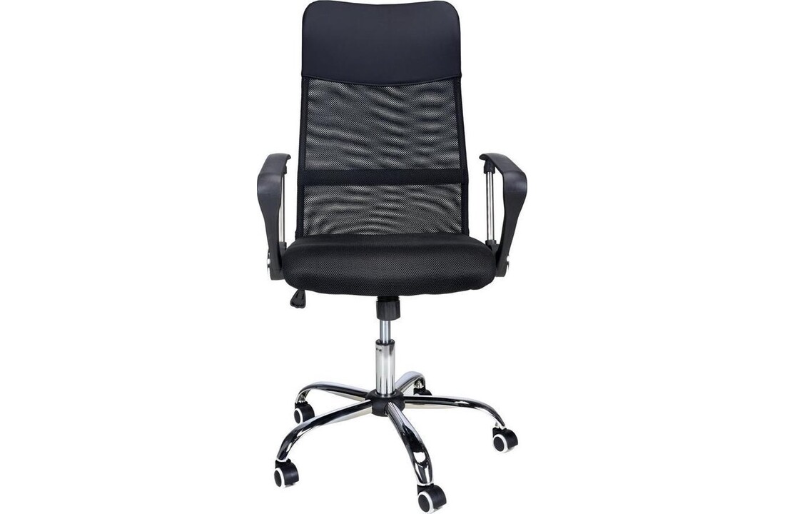 Bureaustoel mesh zwart, verstelbaar, lumbale ondersteuning, 120kg