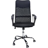 Bureaustoel mesh zwart, verstelbaar, lumbale ondersteuning, 120kg