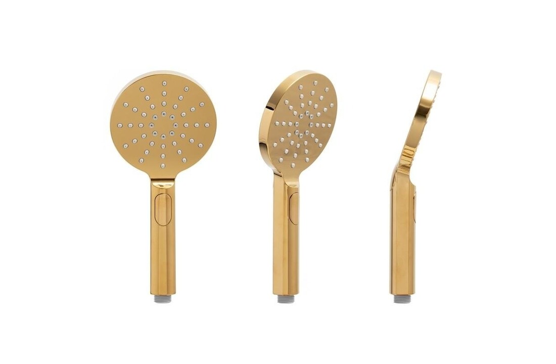 Regendouche goud thermostaatkraan | Messing & RVS | 23 cm