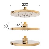 Luxe doucheset goud messing rvs 23cm wandmontage