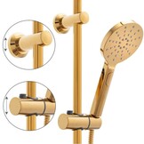 Luxe doucheset goud messing rvs 23cm wandmontage