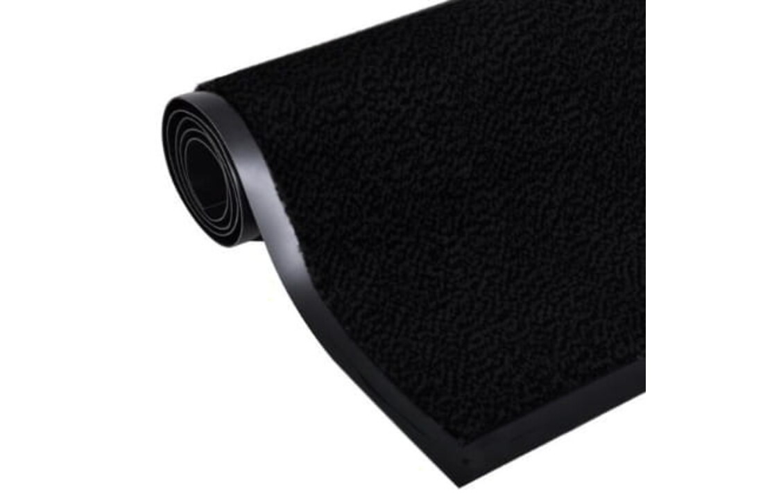Deurmat zwart 150x90 cm – Antislip rubber met PP textiel – Binnen/buiten
