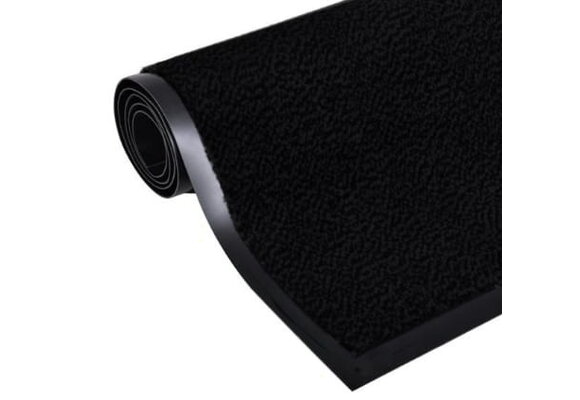Deurmat zwart 150x90 cm – Antislip rubber met PP textiel – Binnen/buiten