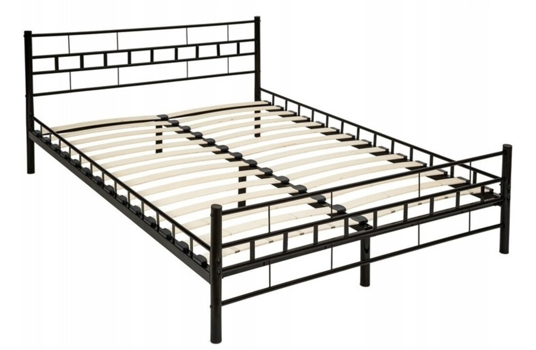 Modern bedframe zwart - 120x200 - Staal - Met lattenbodem