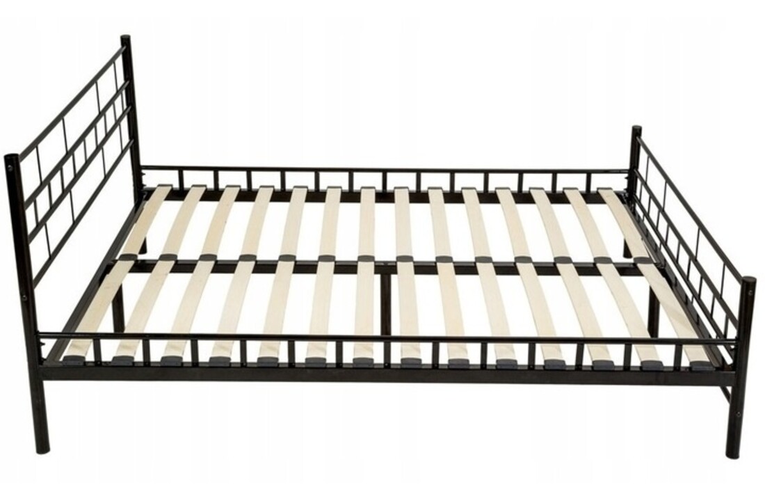 Tweepersoonsbed metalen frame 120x200 zwart gepoedercoat staal