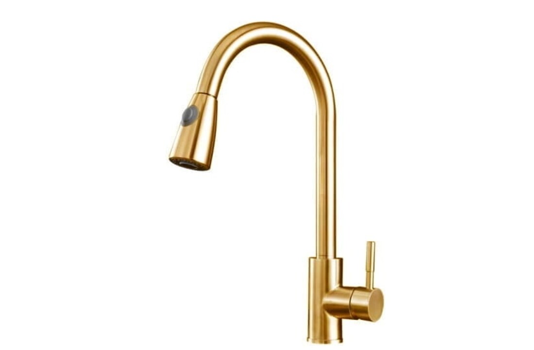 Keukenkraan uittrekbaar Goud Messing | 82cm uittrekbaar