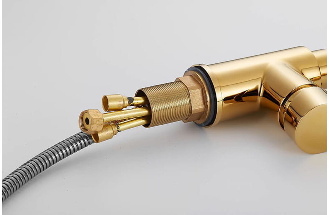 Keukenkraan uittrekbaar Goud Messing | 82cm uittrekbaar