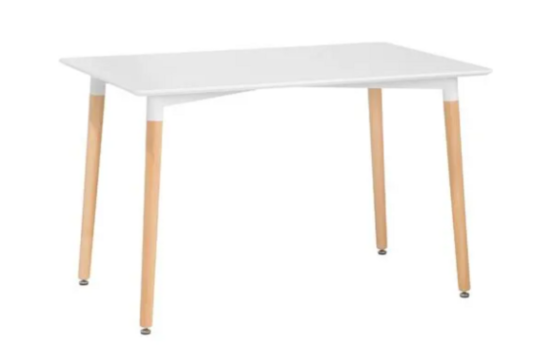 Eettafel wit hout - 120x80 cm - Scandinavisch design