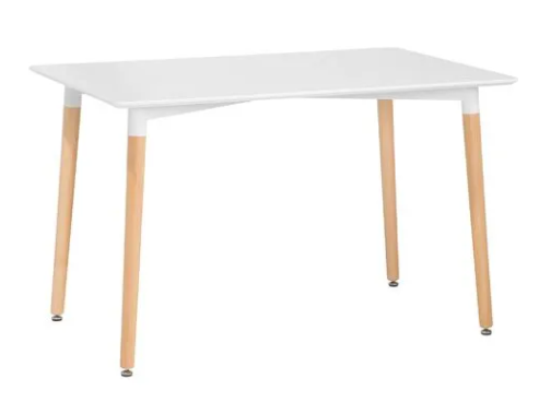 Scandinavische eettafel 120x80 cm - wit hout