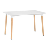 Witte tafel poten hout - 120x80 cm wit houten eetkamertafel