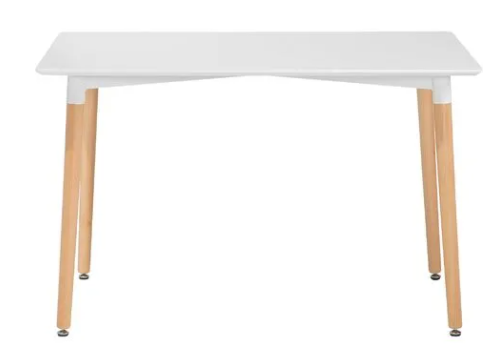 Witte tafel poten hout - 120x80 cm wit houten eetkamertafel