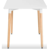 Witte tafel poten hout - 120x80 cm wit houten eetkamertafel