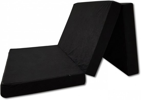 Reismatras zwart 120x200x10cm | Opvouwbaar foam matras