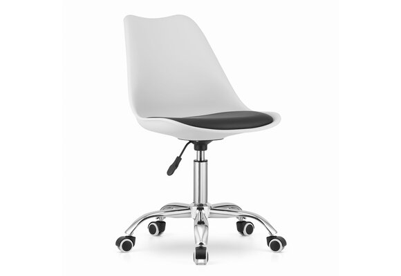 Draaistoel kantoor wit | ALBA | Hoge rugleuning, 47-58cm zithoogte, PP/eco-leer