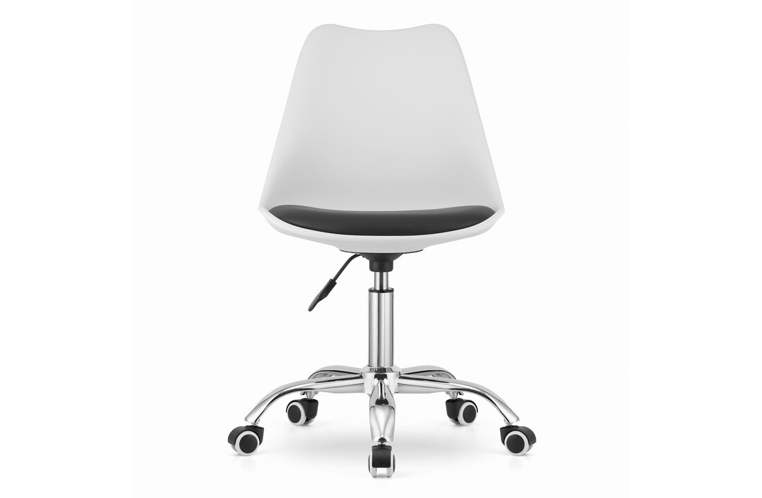 Draaistoel kantoor wit | ALBA | Hoge rugleuning, 47-58cm zithoogte, PP/eco-leer