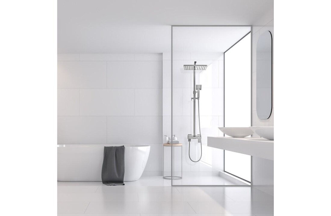 Doucheset met regendouche - 30cm - Messing - Chroom