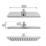 Doucheset met regendouche - 30cm - Messing - Chroom