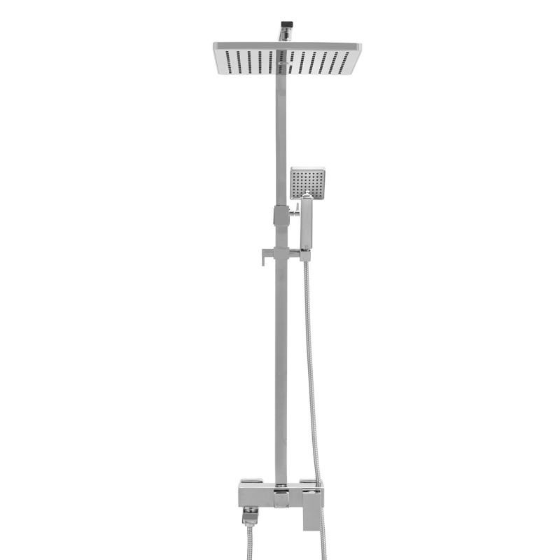 Chroom douchekraan met handdouche - 30cm regendouche & messing